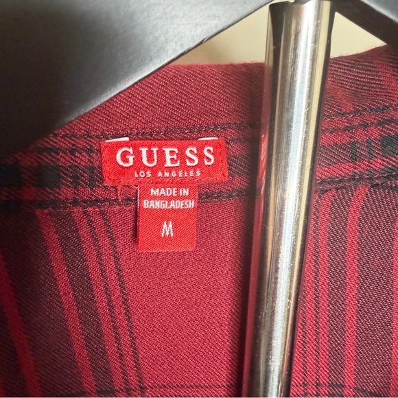 Guess Red and Black Plaid Shirt - Picture 5 of 11